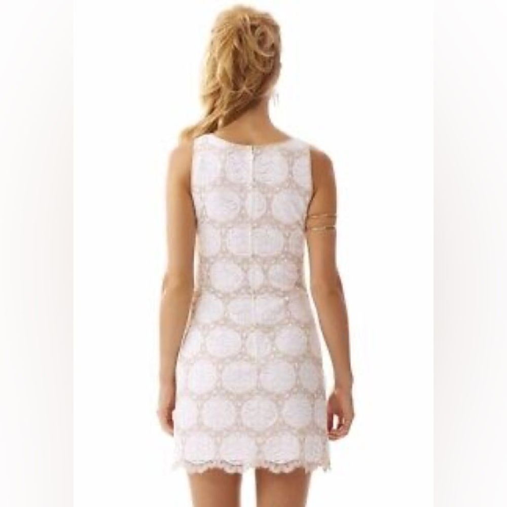 Lilly Pulitzer Nadine Resort White Lilly Pad Lace Lined Shift Dress - Picture 3 of 9